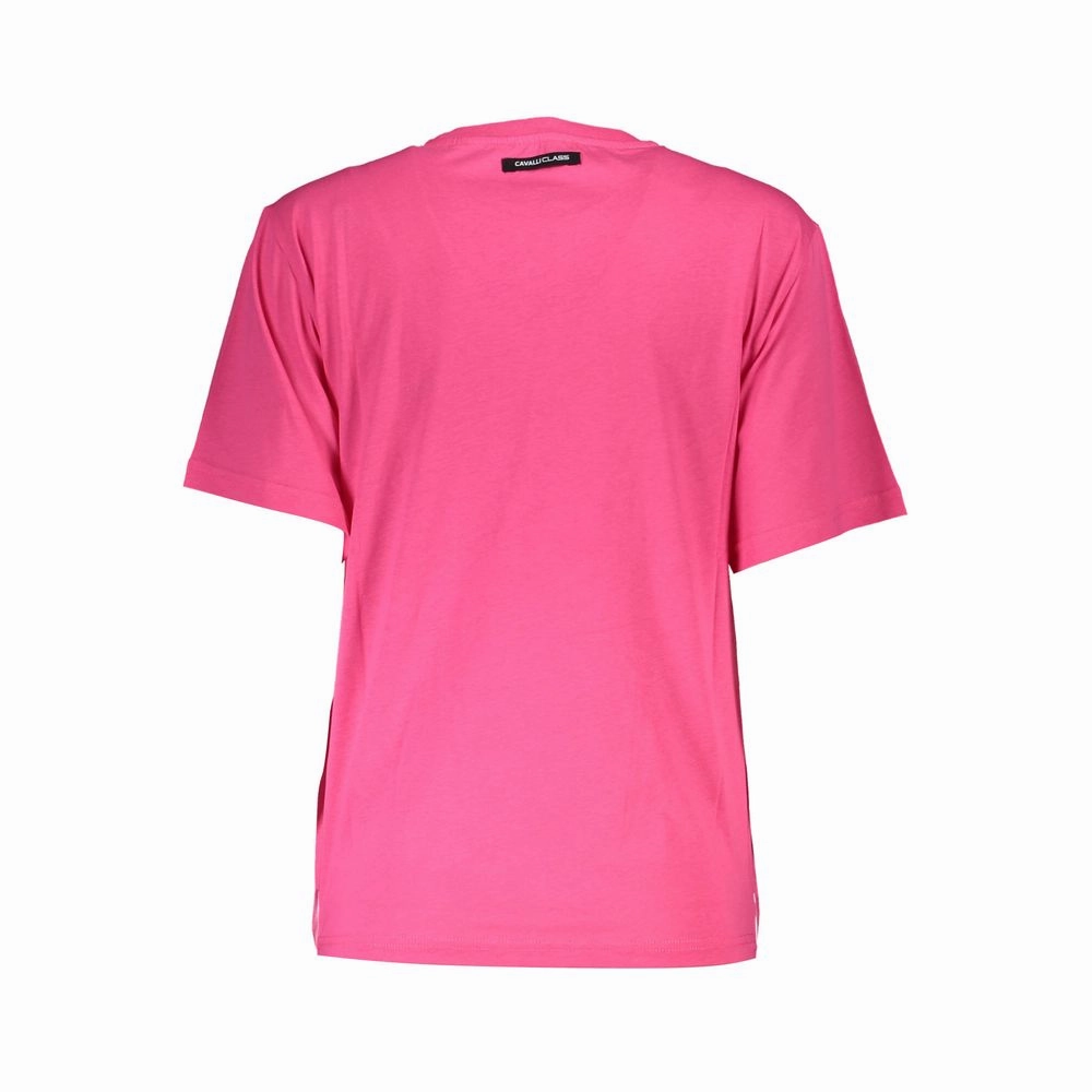 T Shirts To Wear With Suits Cavalli Class Pink Cotton Women T-Shirt