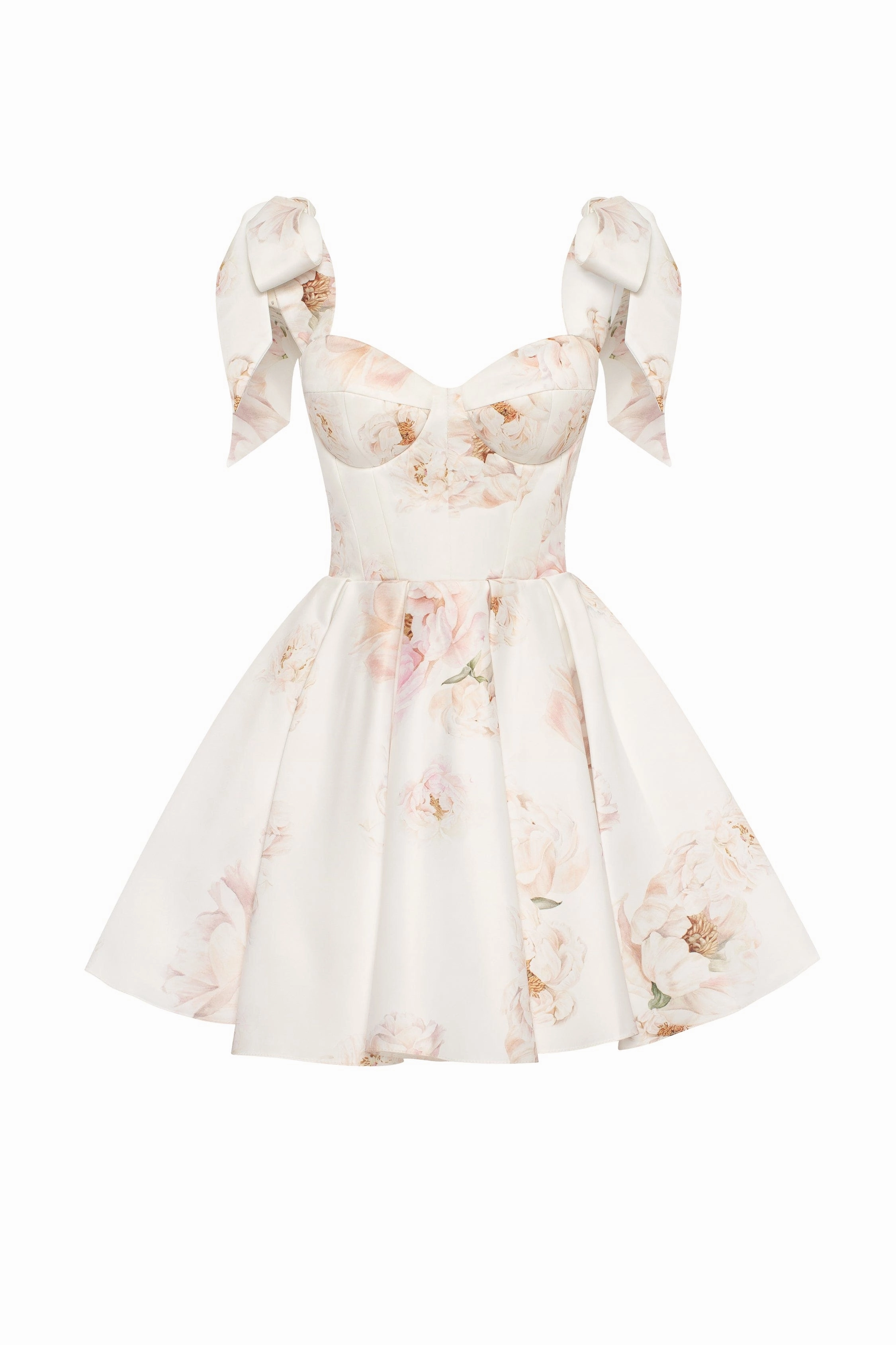 Splendor pink peony mini dress on straps, Garden of Eden Asymmetrical Dress