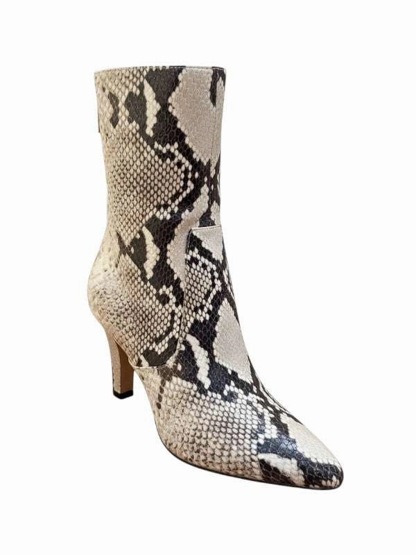 Elsa Zipped Ankle Boot in Printed Python Leather Ankle Boots With Buckles