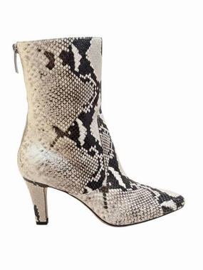Lined Leather Ankle Boots Elsa Zipped Ankle Boot in Printed Python
