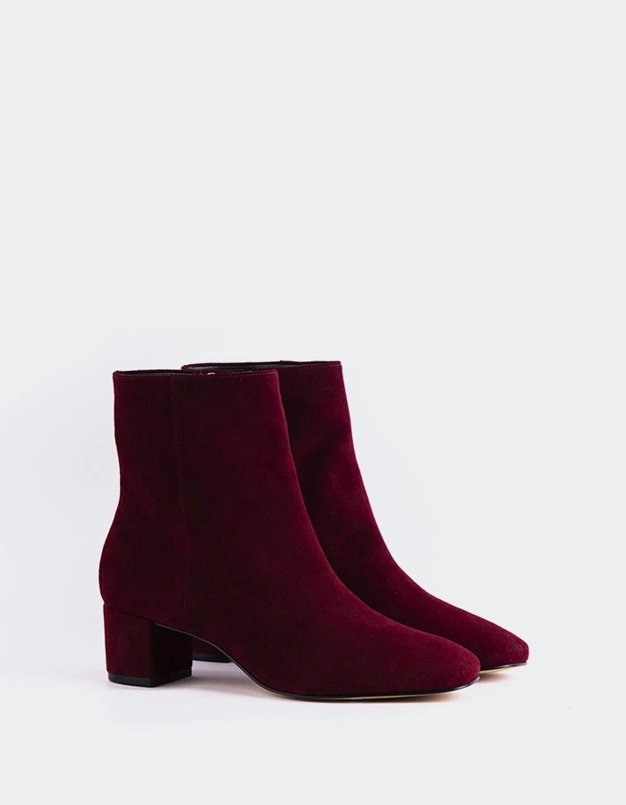 Gracyn Burgundy Suede Kangaroo Hide Boots