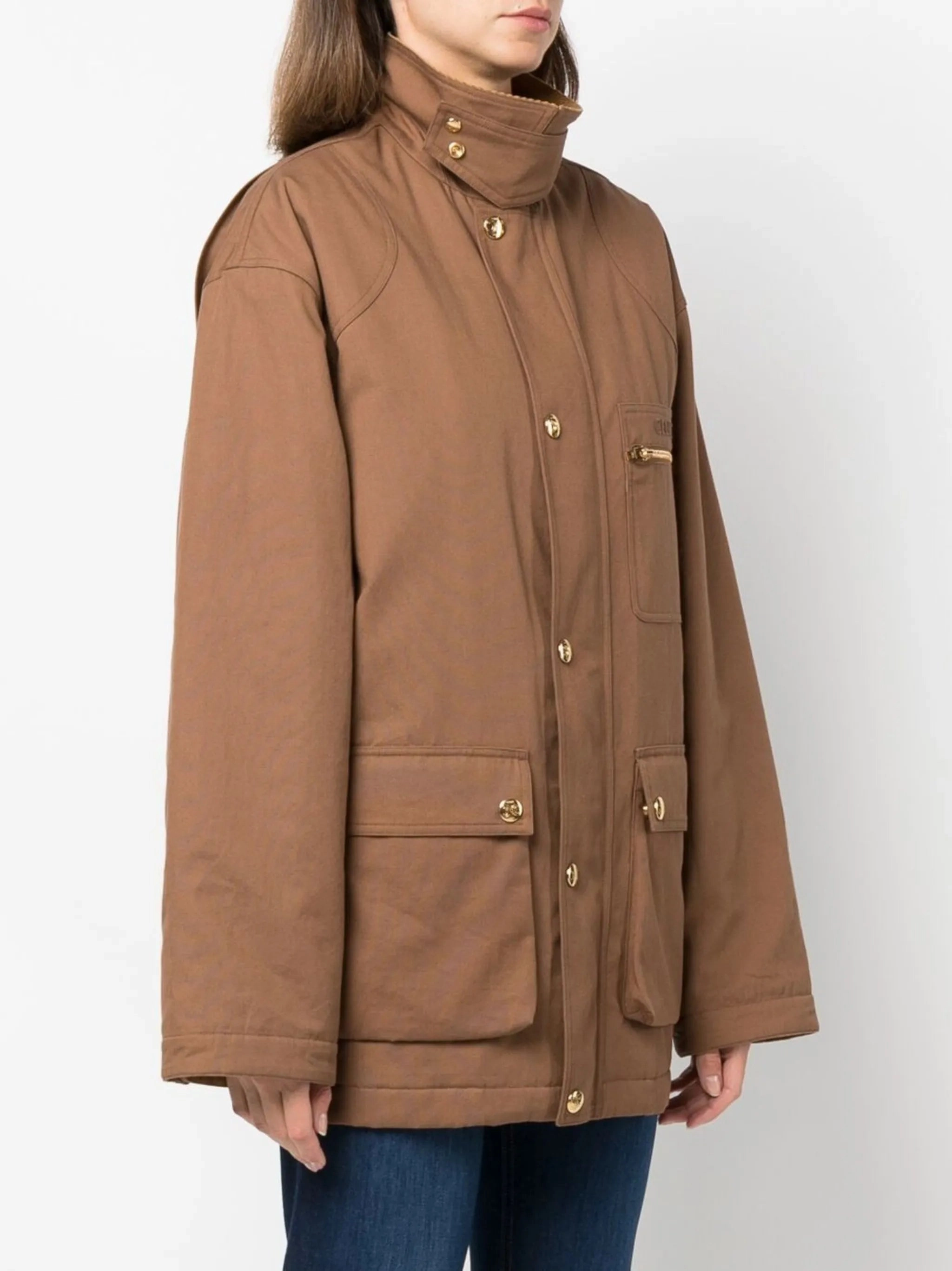 Lamb Coats embroidered-logo coat