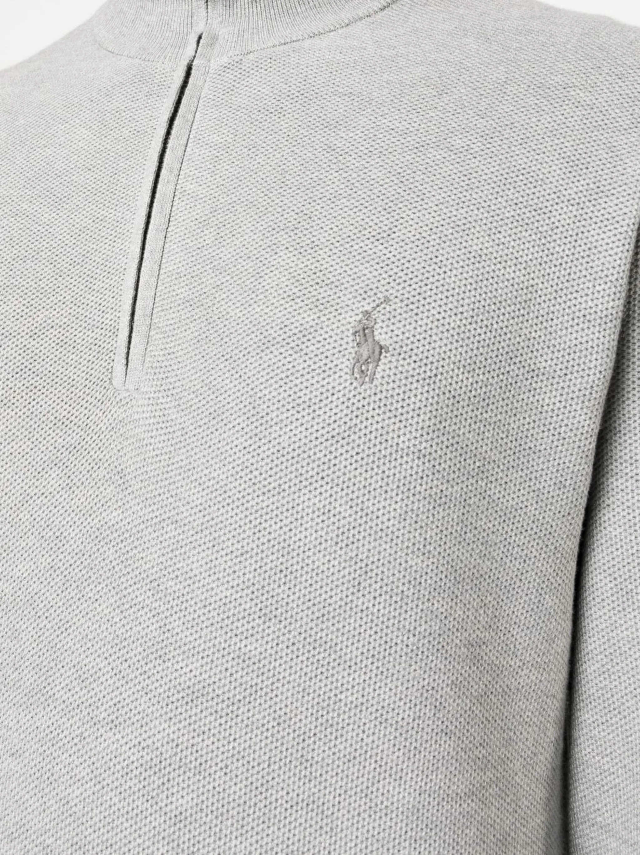 Knitwear Over Shirt embroidered-logo quarter-zip sweatshirt