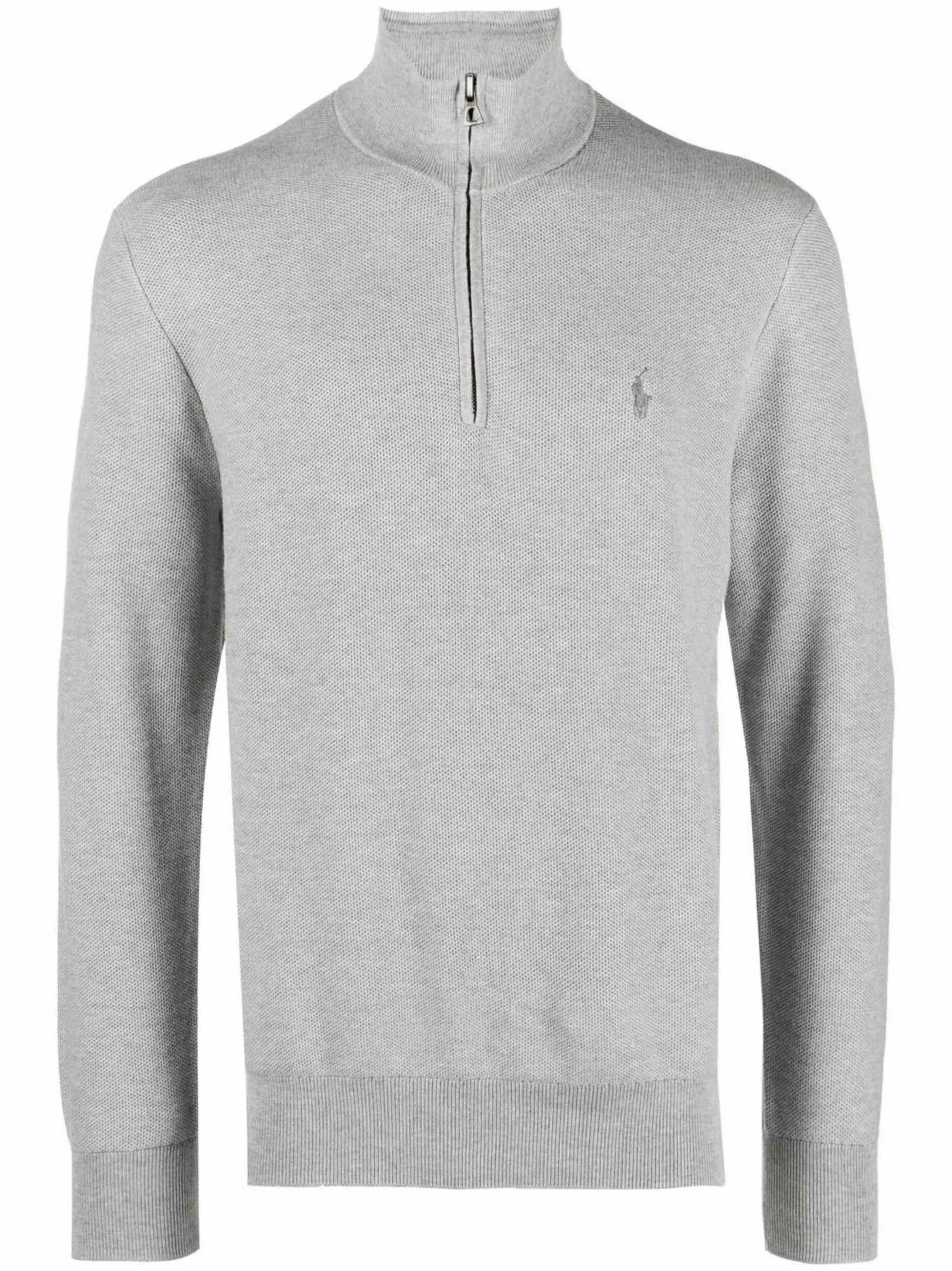 Knitwear Offers embroidered-logo quarter-zip sweatshirt