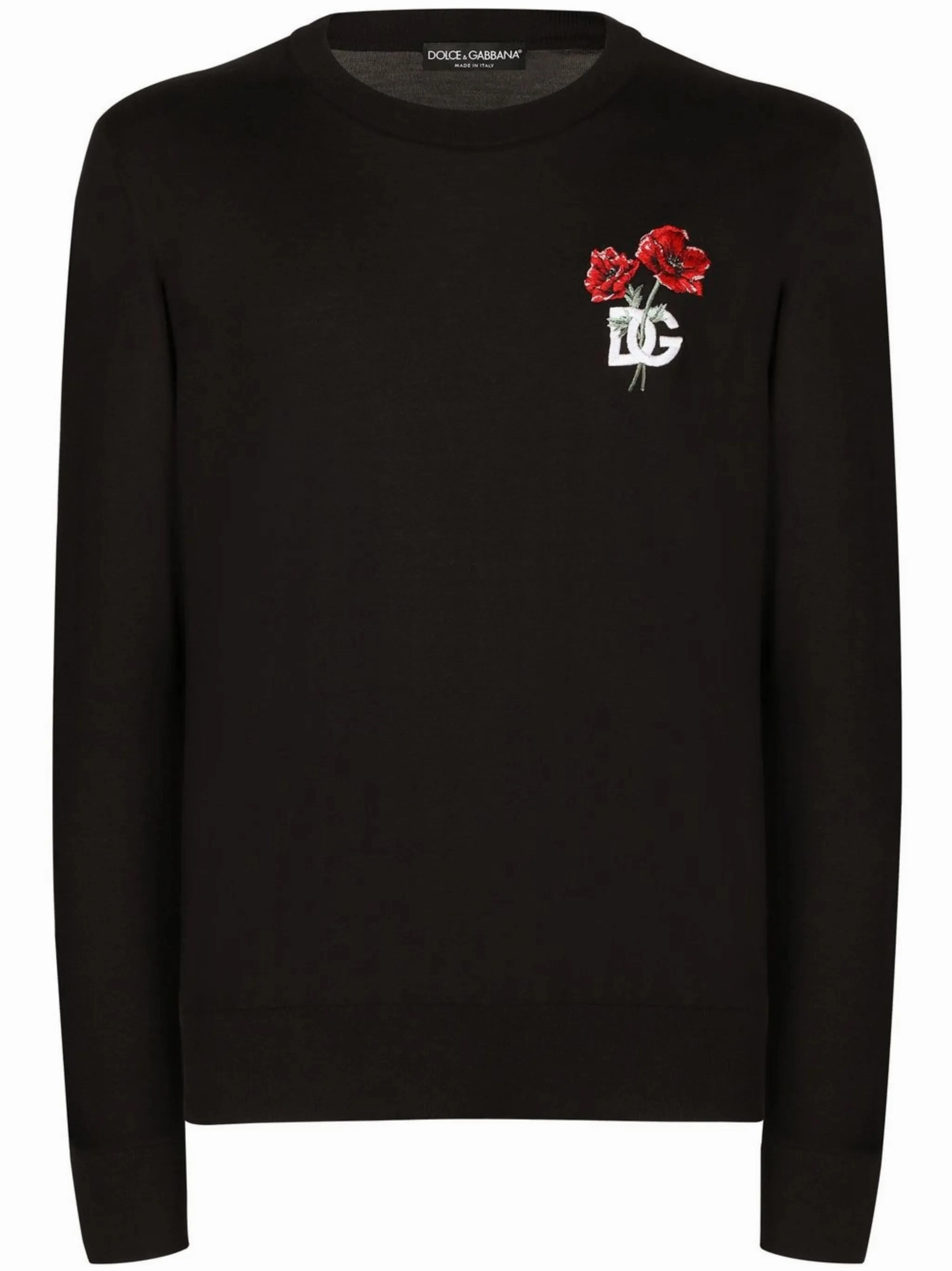 embroidered long-sleeve jumper Lothlorian Knitwear New Zealand