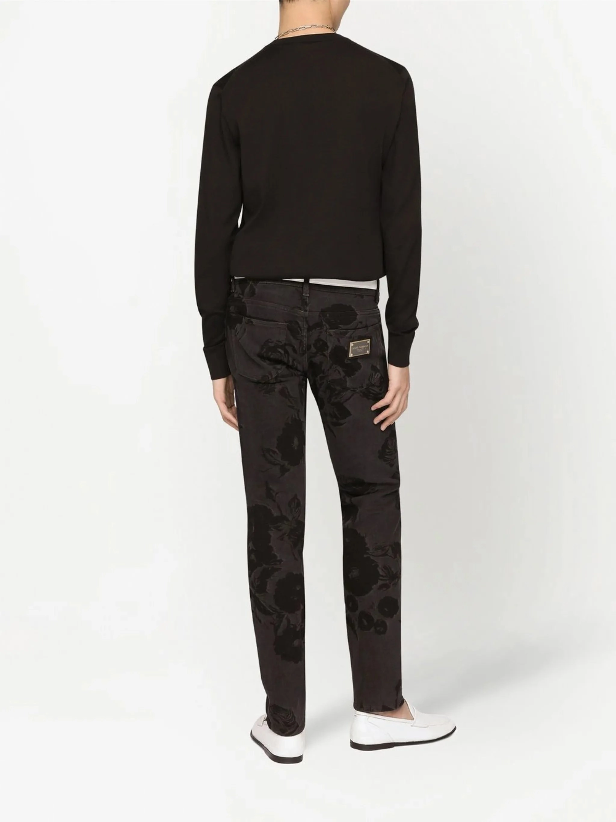 Rose Carmine Knitwear embroidered long-sleeve jumper