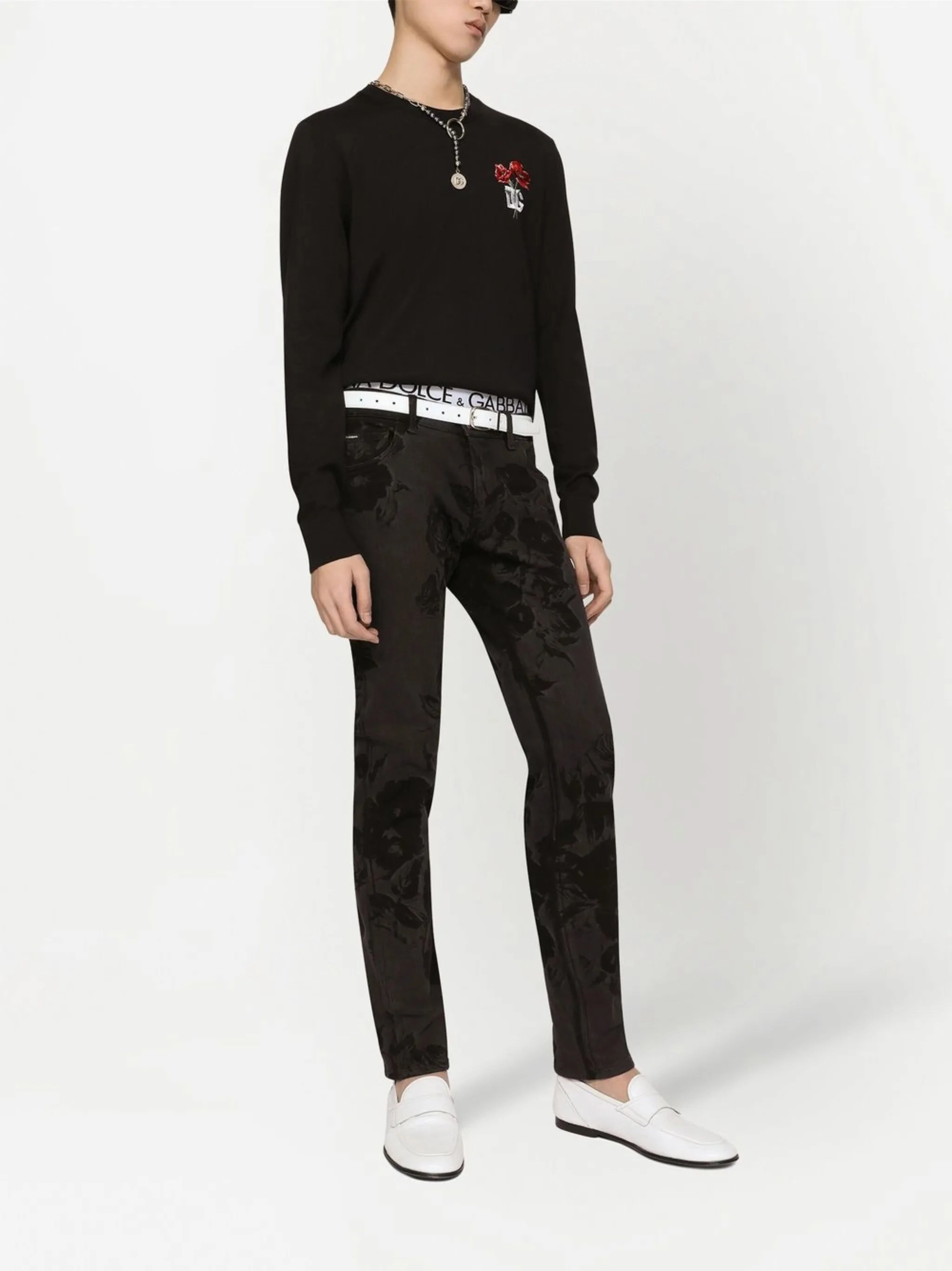 embroidered long-sleeve jumper Beacon Knitwear Ltd