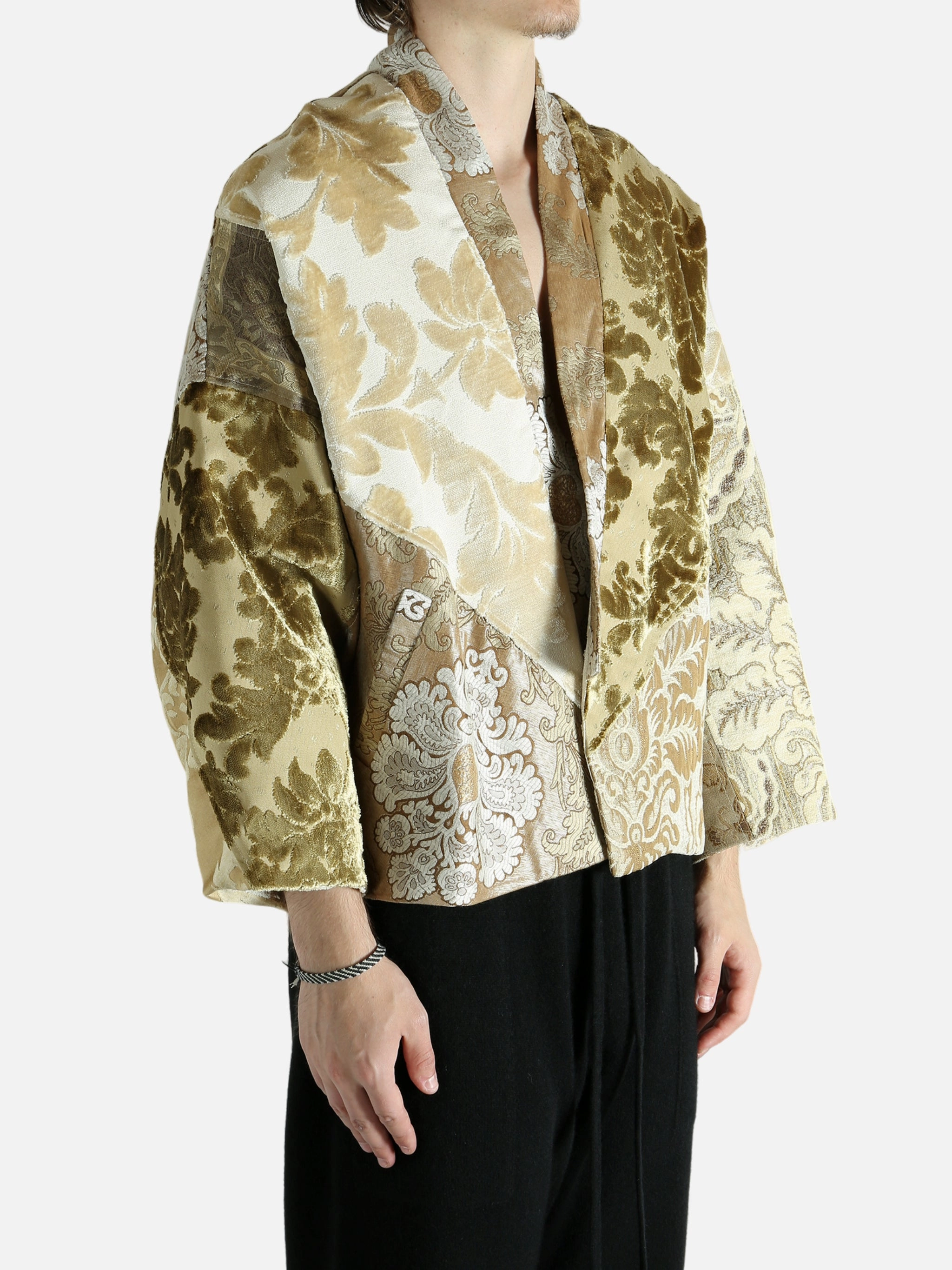 EMERGENCY ROOM - Men Patchworked Kimono Fur Lined Parka Coats