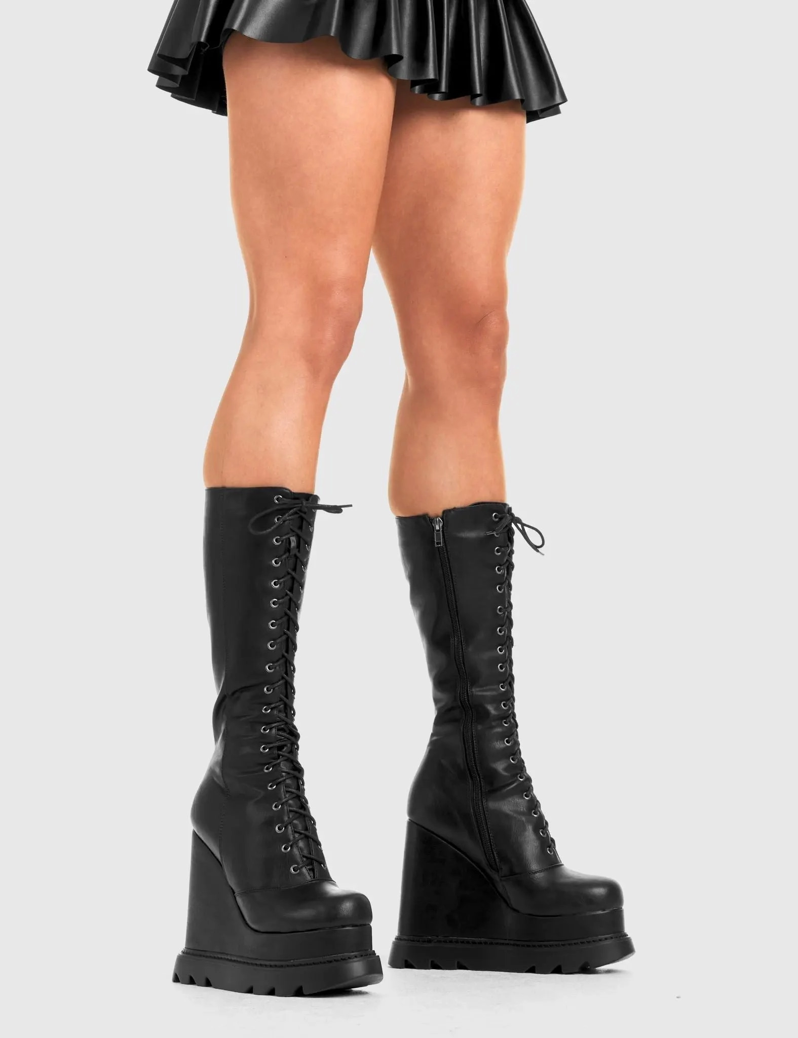Empty Space Chunky Platform Calf Boots Easy Spirit Boots