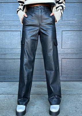 Brand It Cargo Pants End Of Us Leather Cargo Pants Black