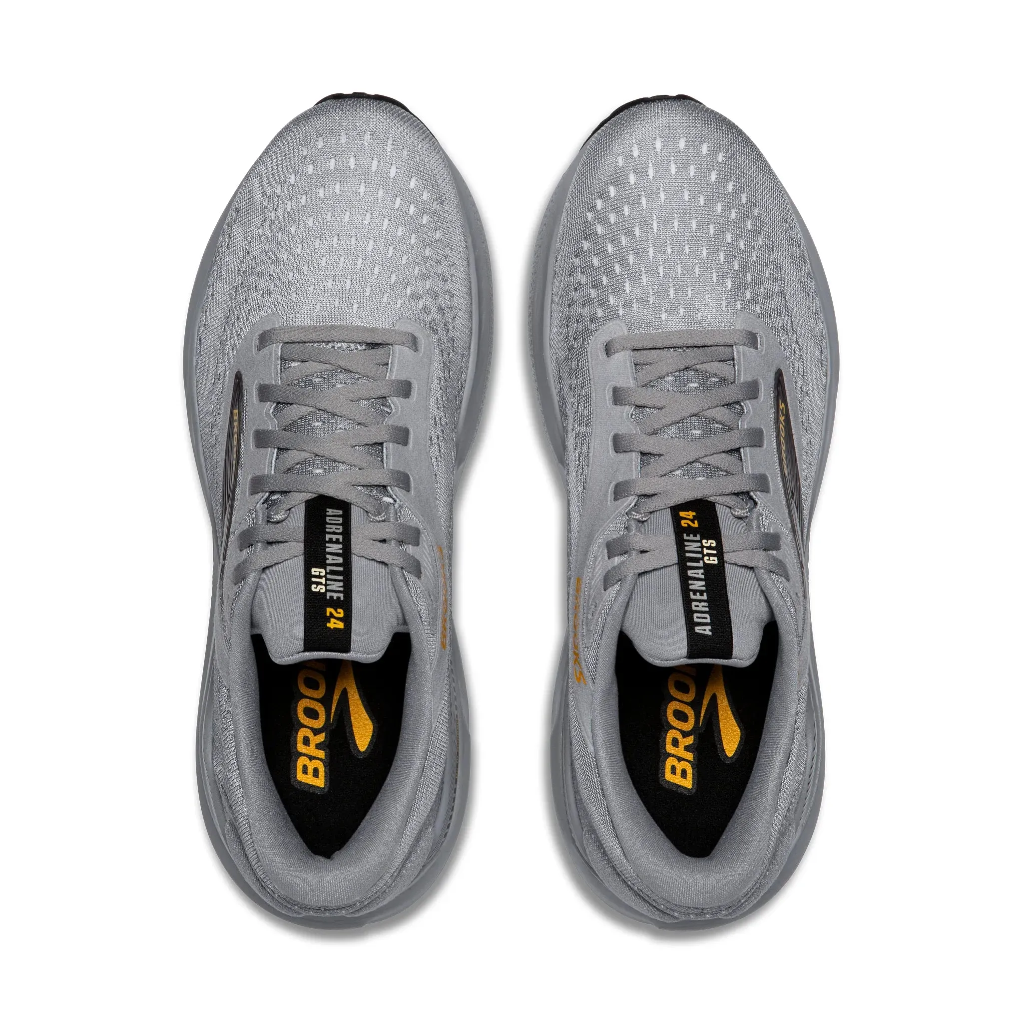 Walk And Run Shoes Men's Brooks Running Adrenaline GTS 24 Road Running Shoe in Alloy/White/Gold Fusion