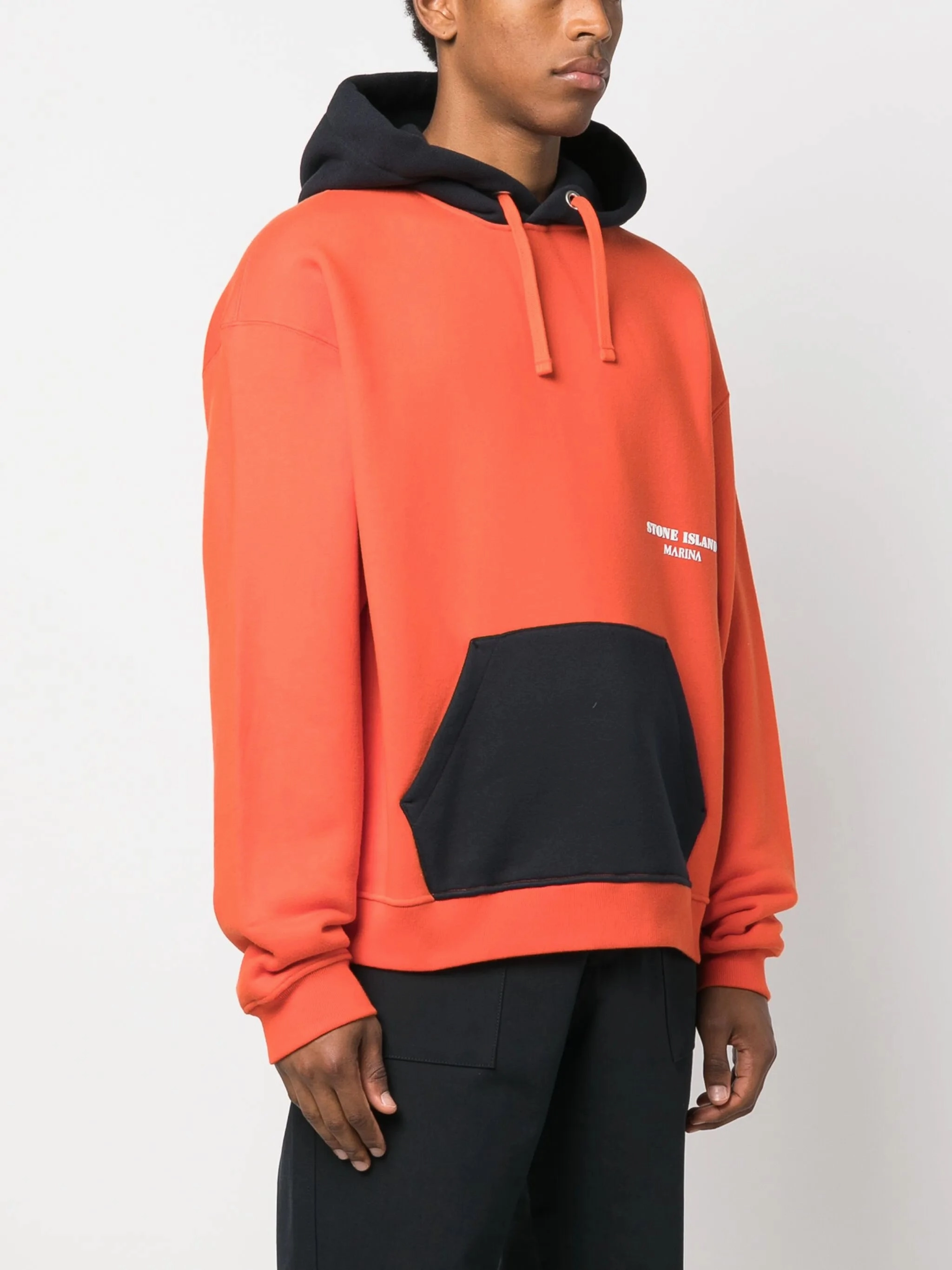 colour-block cotton hoodie Artisanal Knitwear
