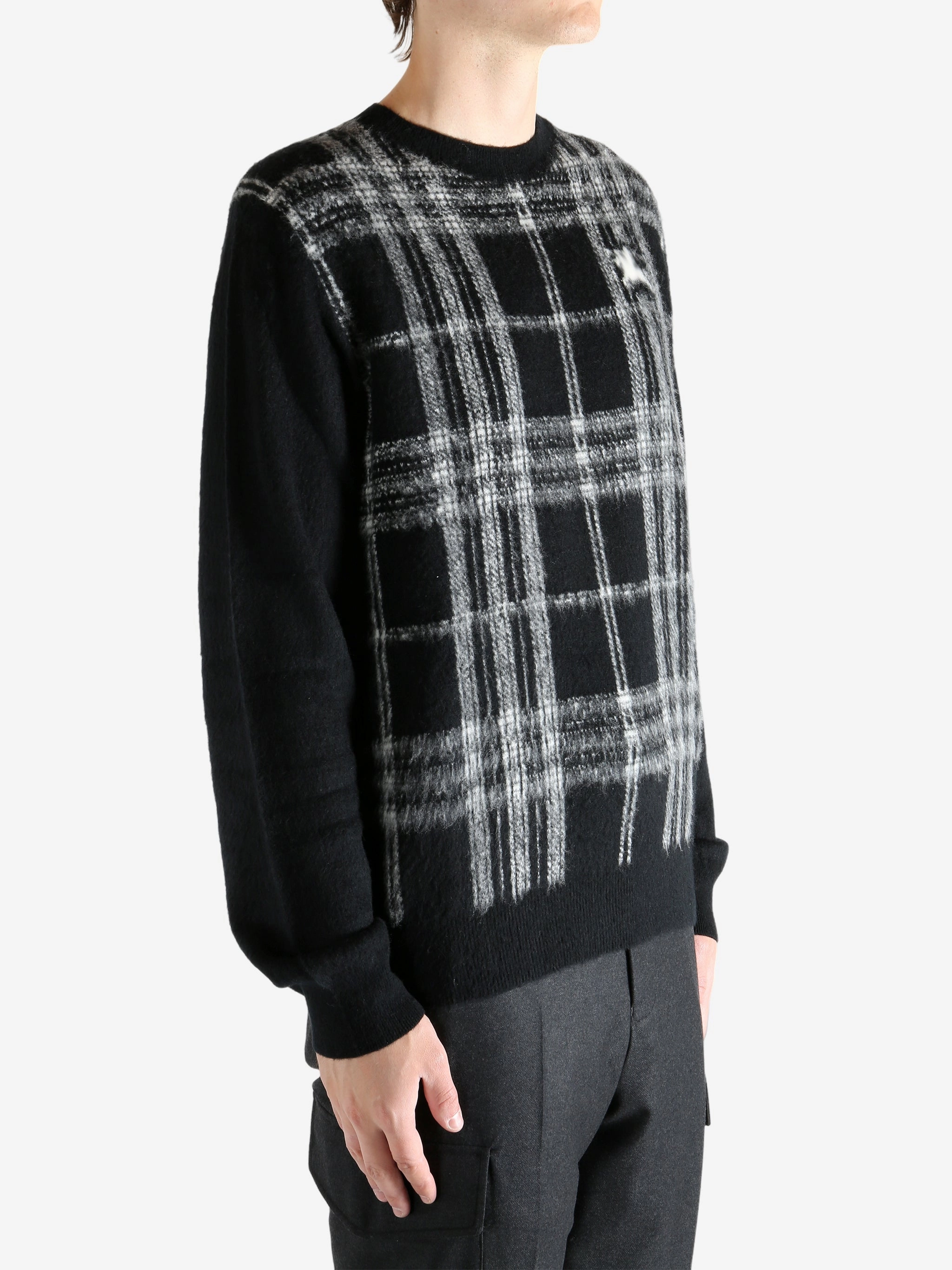 Copenhagen Knitwear BURBERRY - Men Check Crew Neck Sweater