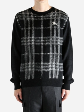 Knitwear 2019 BURBERRY - Men Check Crew Neck Sweater