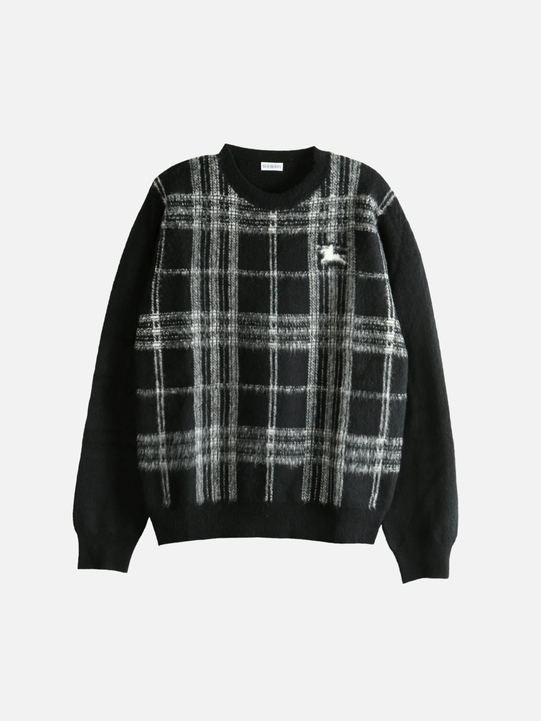 Universal Works Knitwear BURBERRY - Men Check Crew Neck Sweater