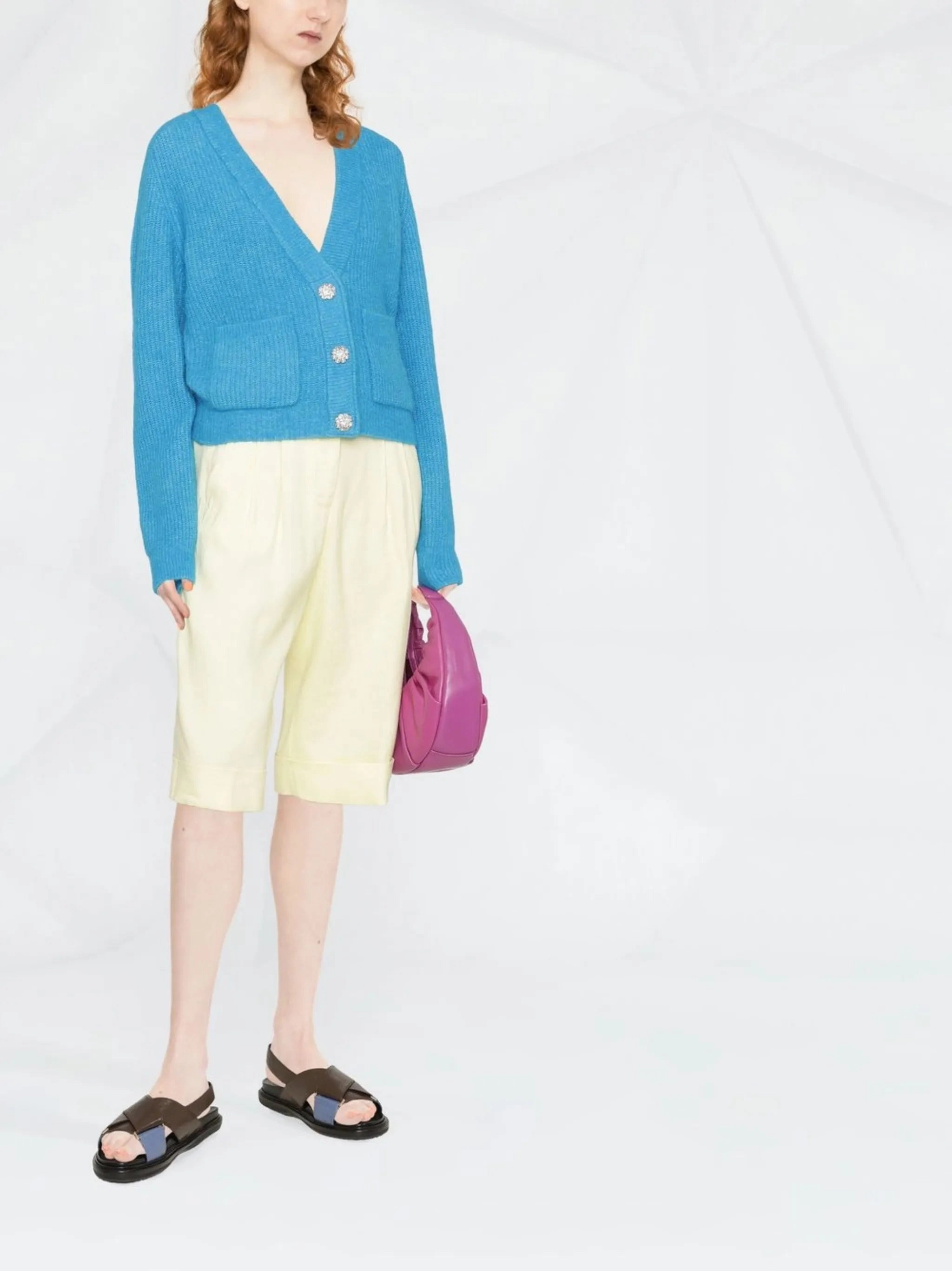 Acid Wash Knitwear button-down cardigan