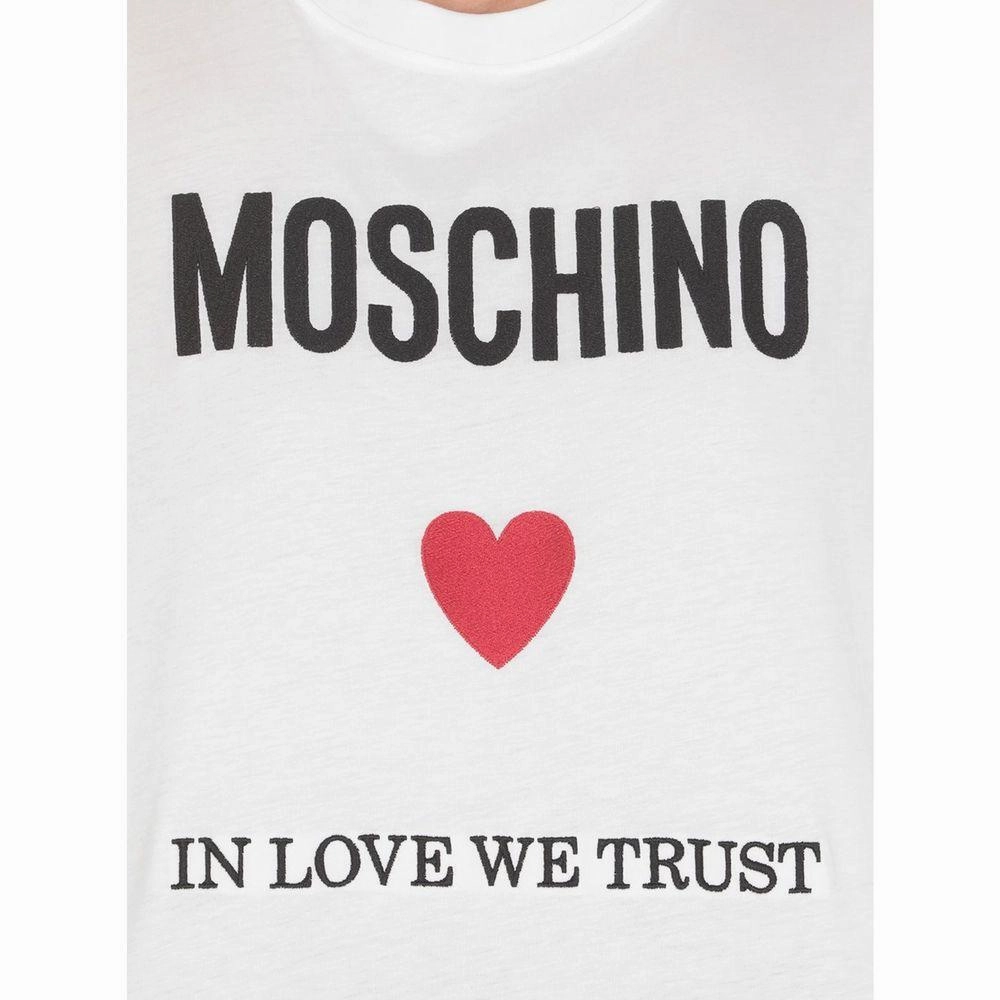 Moschino Couture White Cotton T-Shirt State Of Michigan T Shirts
