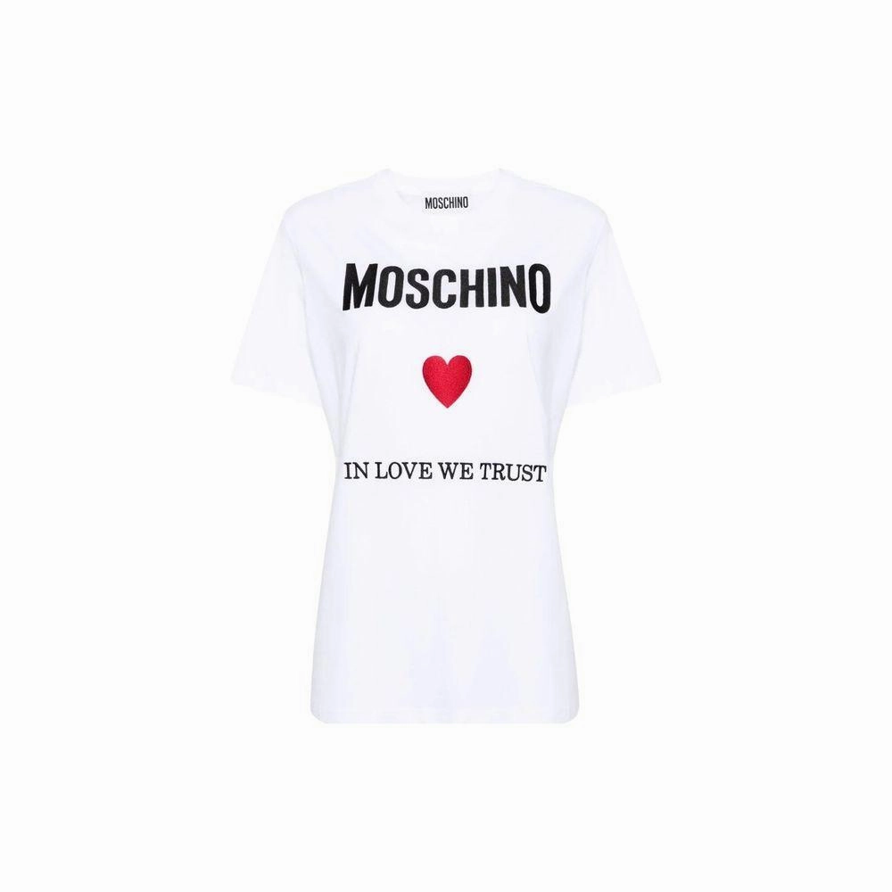 Moschino Couture White Cotton T-Shirt Christain T Shirts