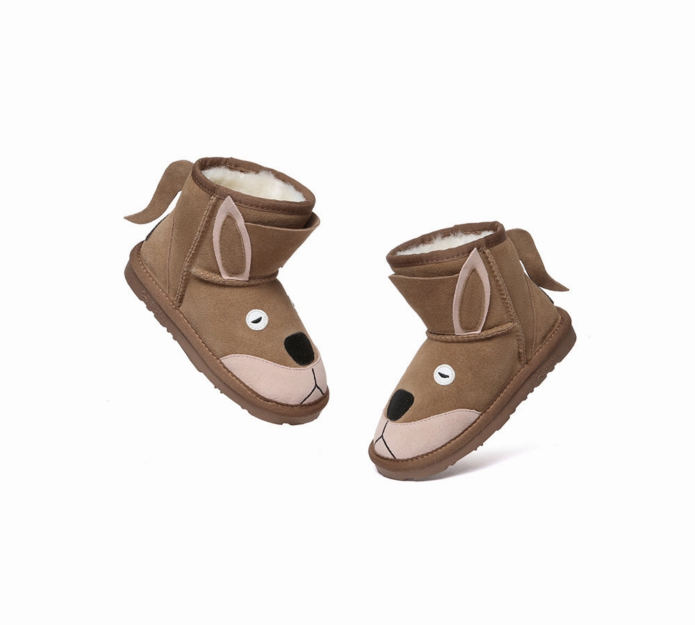 EVERAU UGG Boots Kids Sheepskin Wool Kangaroo Kids Plus Givinchy Boots