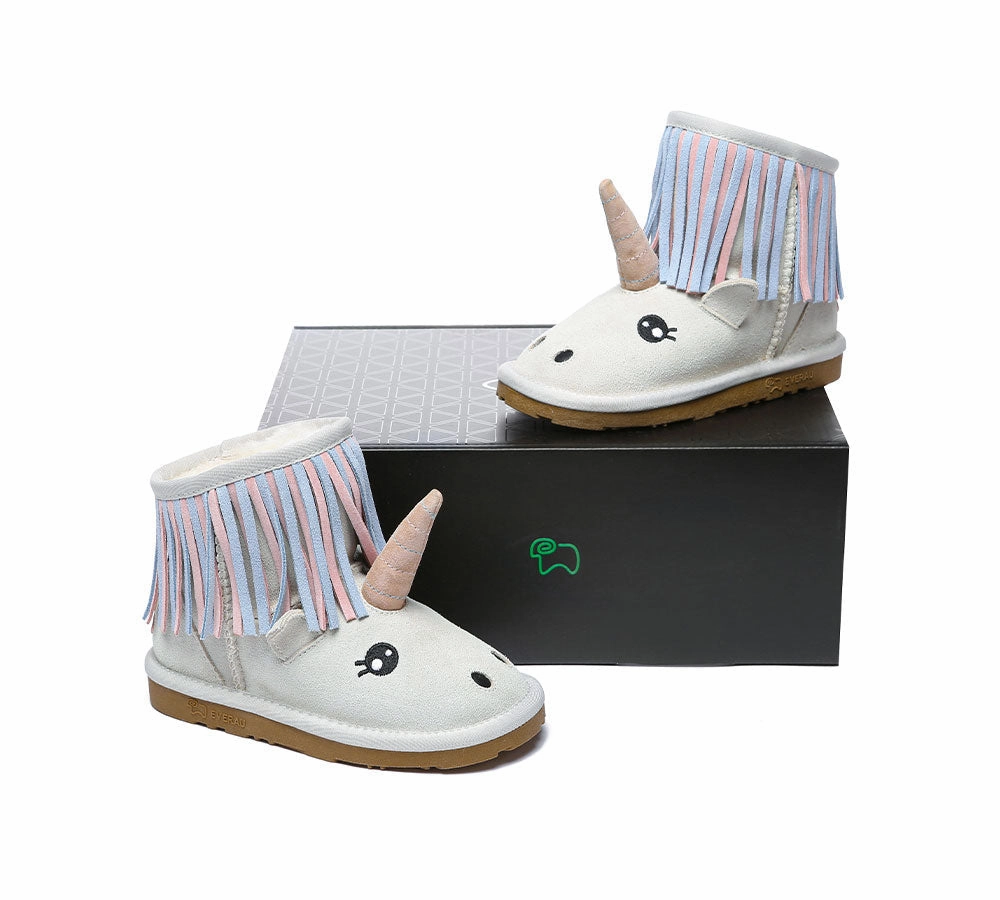 Boots At Dsw Shoes EVERAU UGG Boots Kids Sheepskin Wool Unicorn Kids Plus