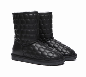 Mud Boots EVERAU UGG Boots Sheepskin Wool Nappa Leather Short Howey