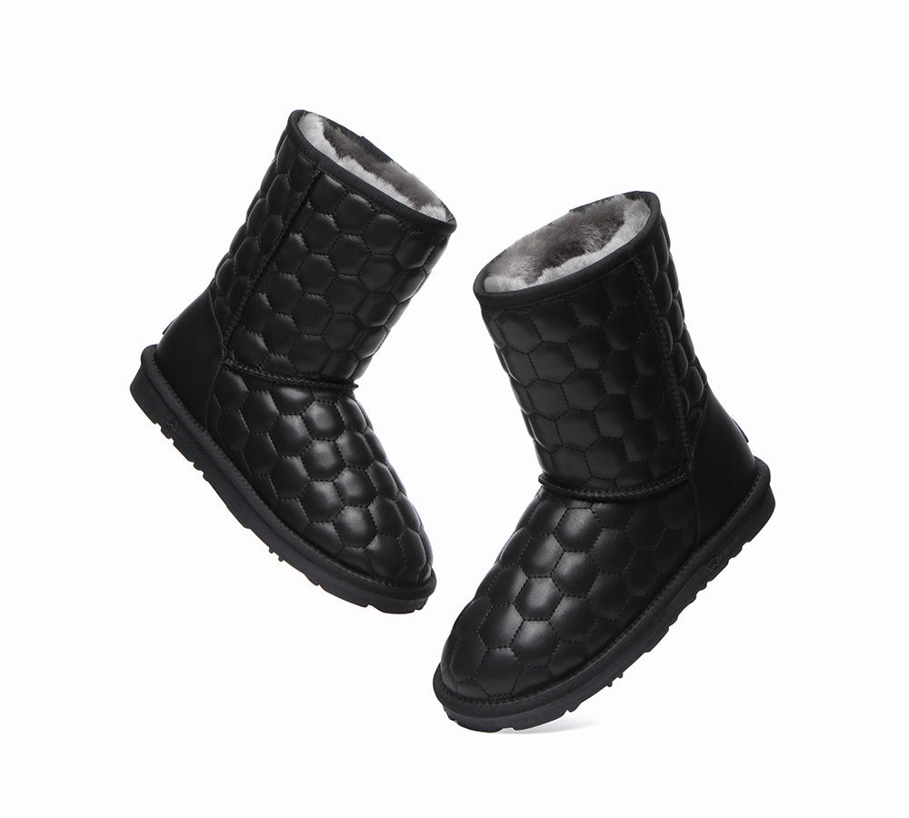 EVERAU UGG Boots Sheepskin Wool Nappa Leather Short Howey Best Lightweight Winter Boots