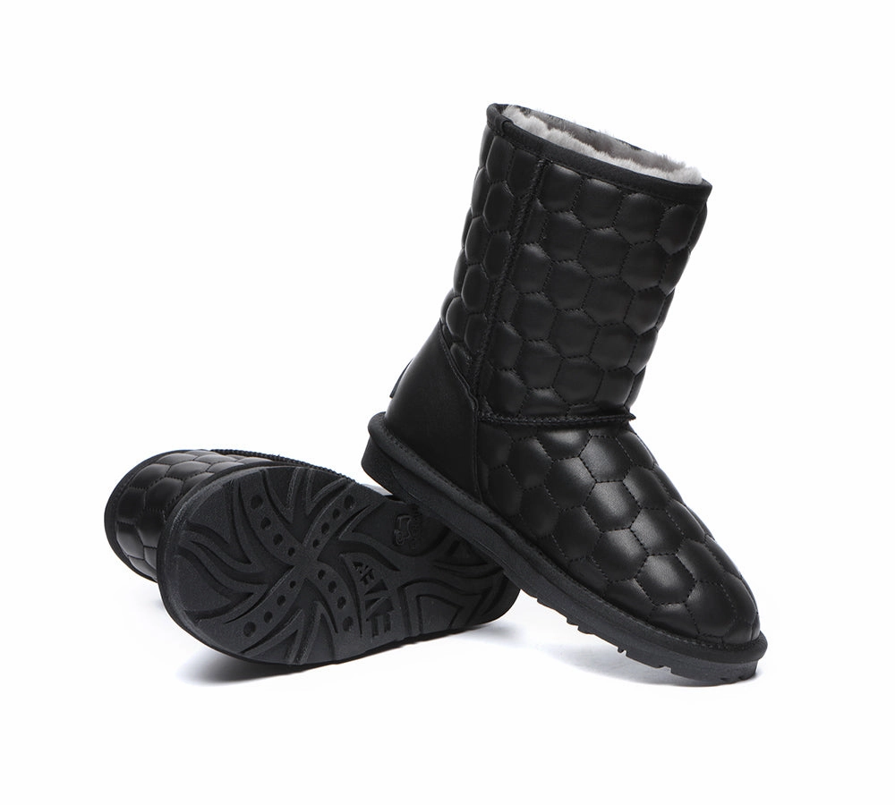 Shop Boots EVERAU UGG Boots Sheepskin Wool Nappa Leather Short Howey