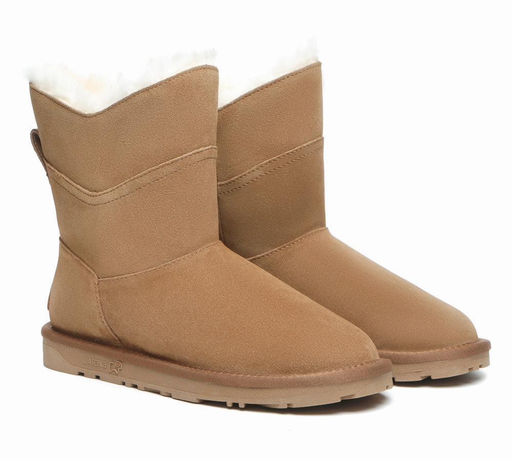 Designer Dress Boots EVERAU UGG Boots Women Premium Australian Sheepskin Wool Short Swanston 2 Panel