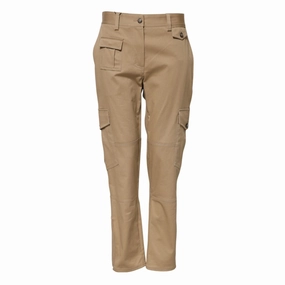 Dolce & Gabbana Beige Mid Waist Cargo Tapered Pants Seamed Cargo Pants