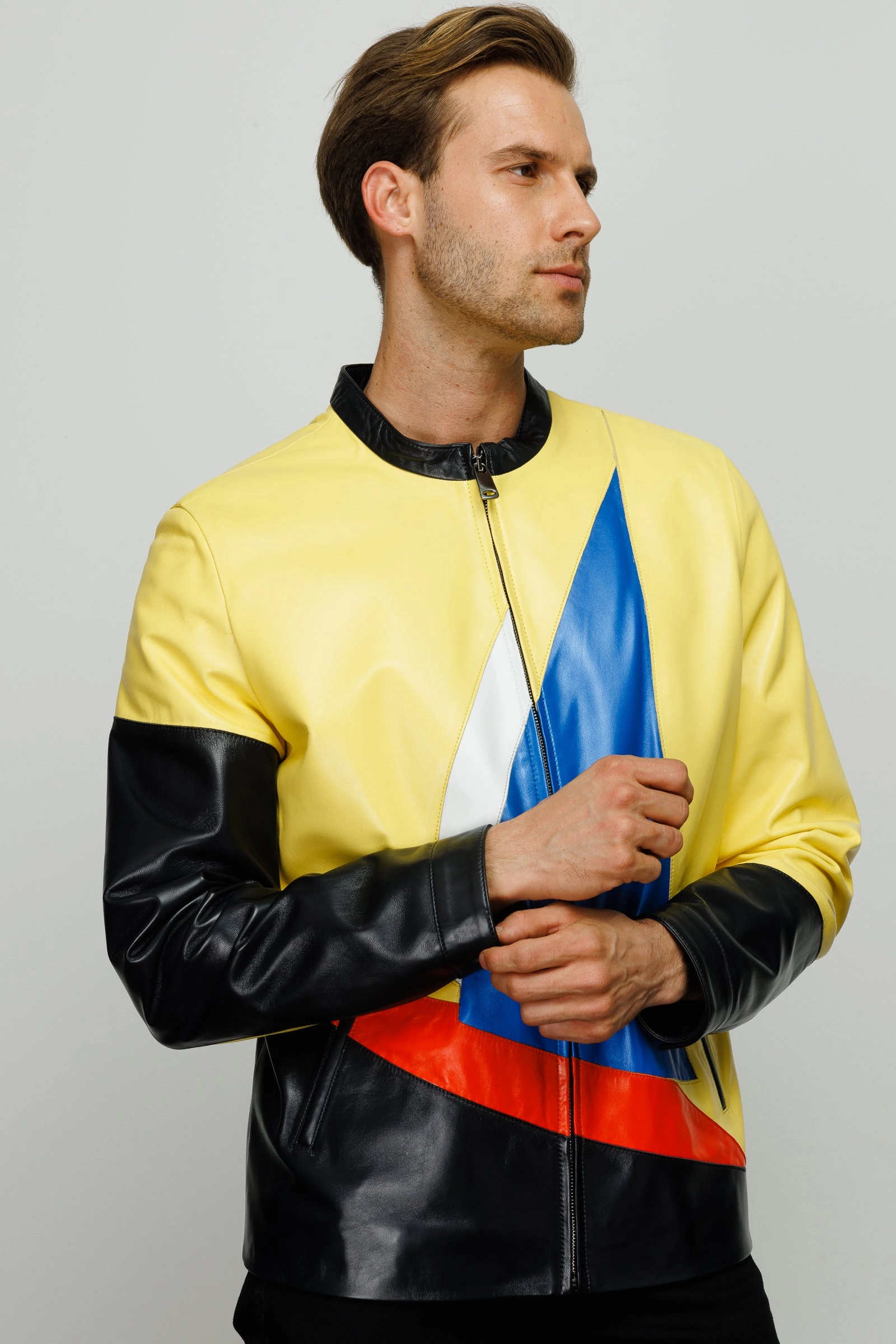 Peli Peli Jackets The Galt Yellow Leather Men Jacket