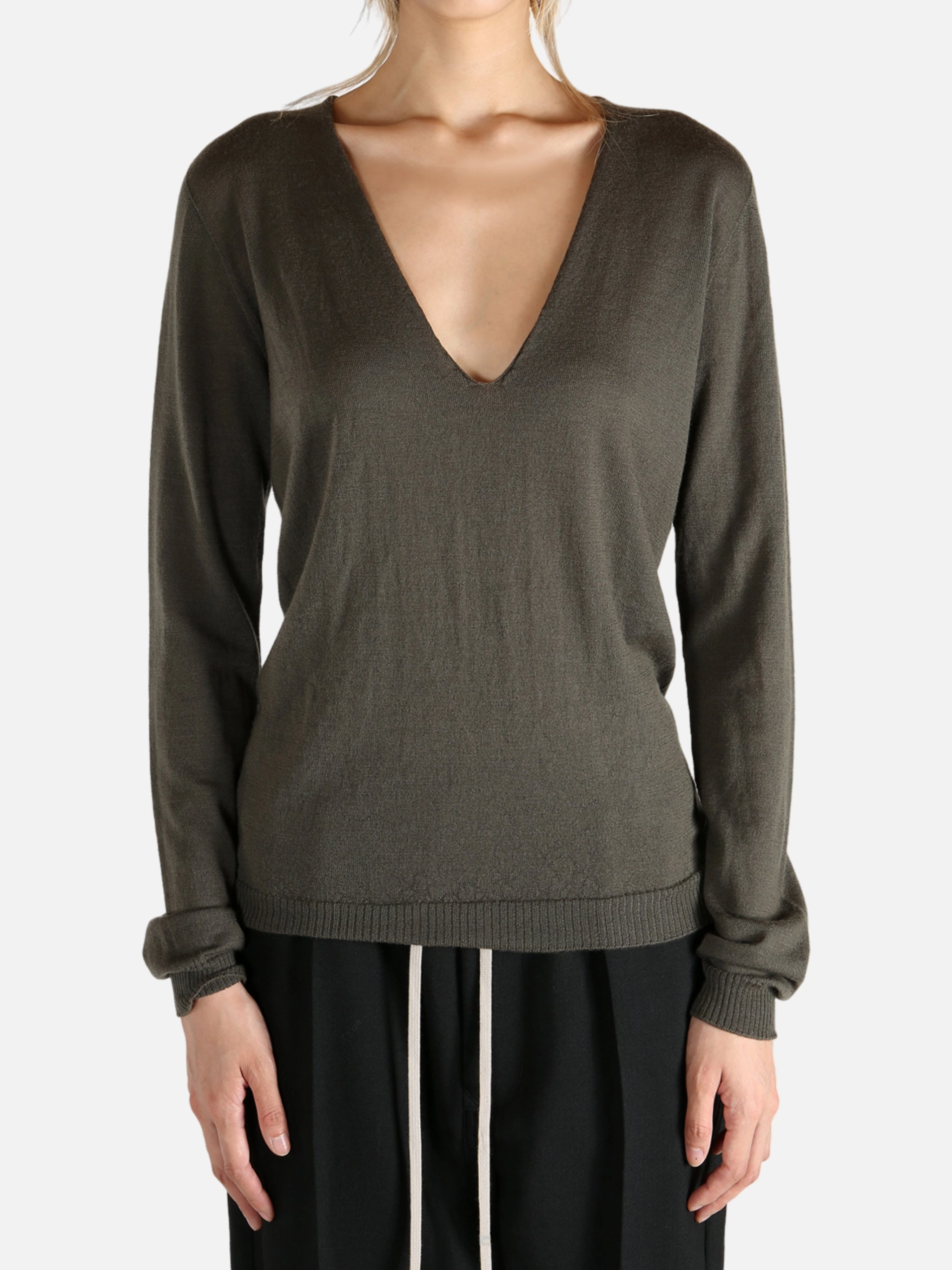RICK OWENS - Women Knit V Neck Pullover Outdoor Knitwear Review