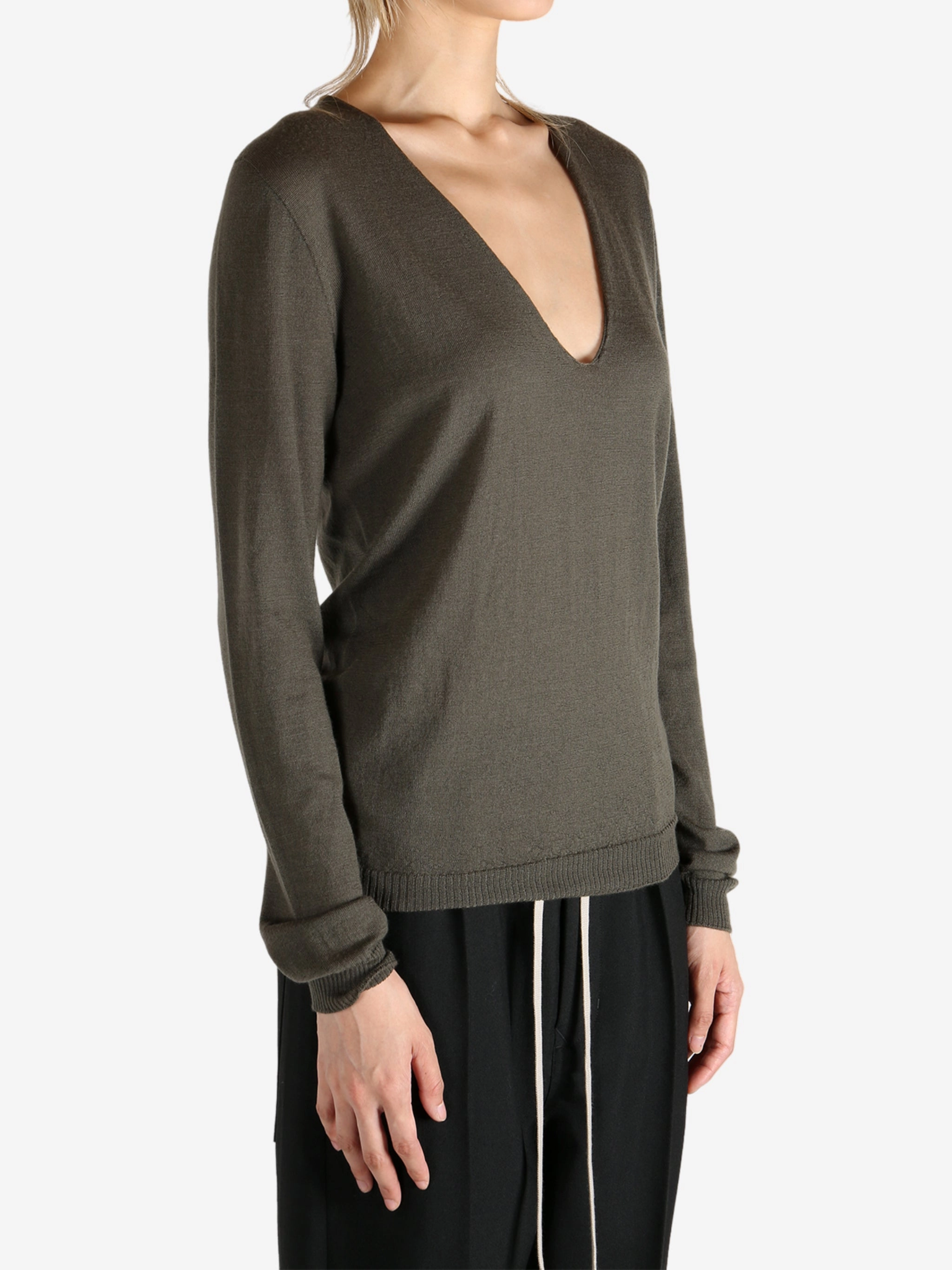 Irish Knitwear Dublin RICK OWENS - Women Knit V Neck Pullover