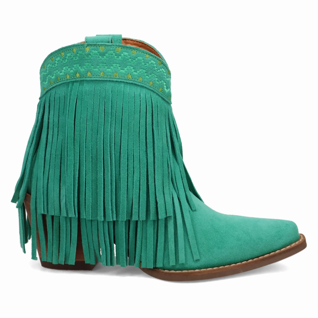 Online Exclusive | Dingo | Tapadero Suede Leather Bootie in Green ** PREORDER Childrens Sparkly Boots