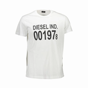 Diesel White Cotton Men T-Shirt Charlie Kelly T Shirts