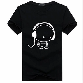 Top Quality Headset Cartoon Printed T-shirt Christmas T Shirts Family