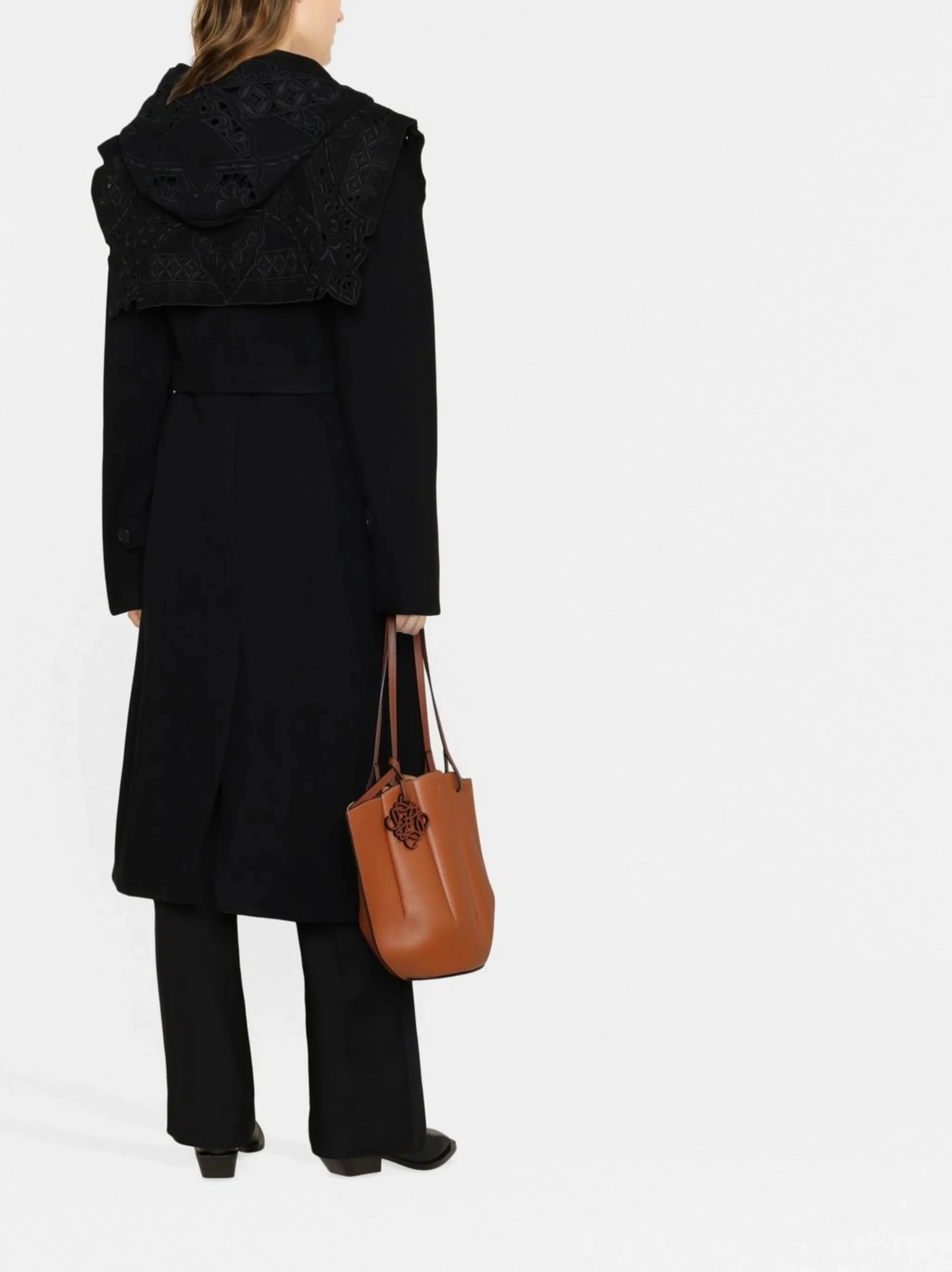 Fur Coats Uk eyelet-detail single-breasted coat