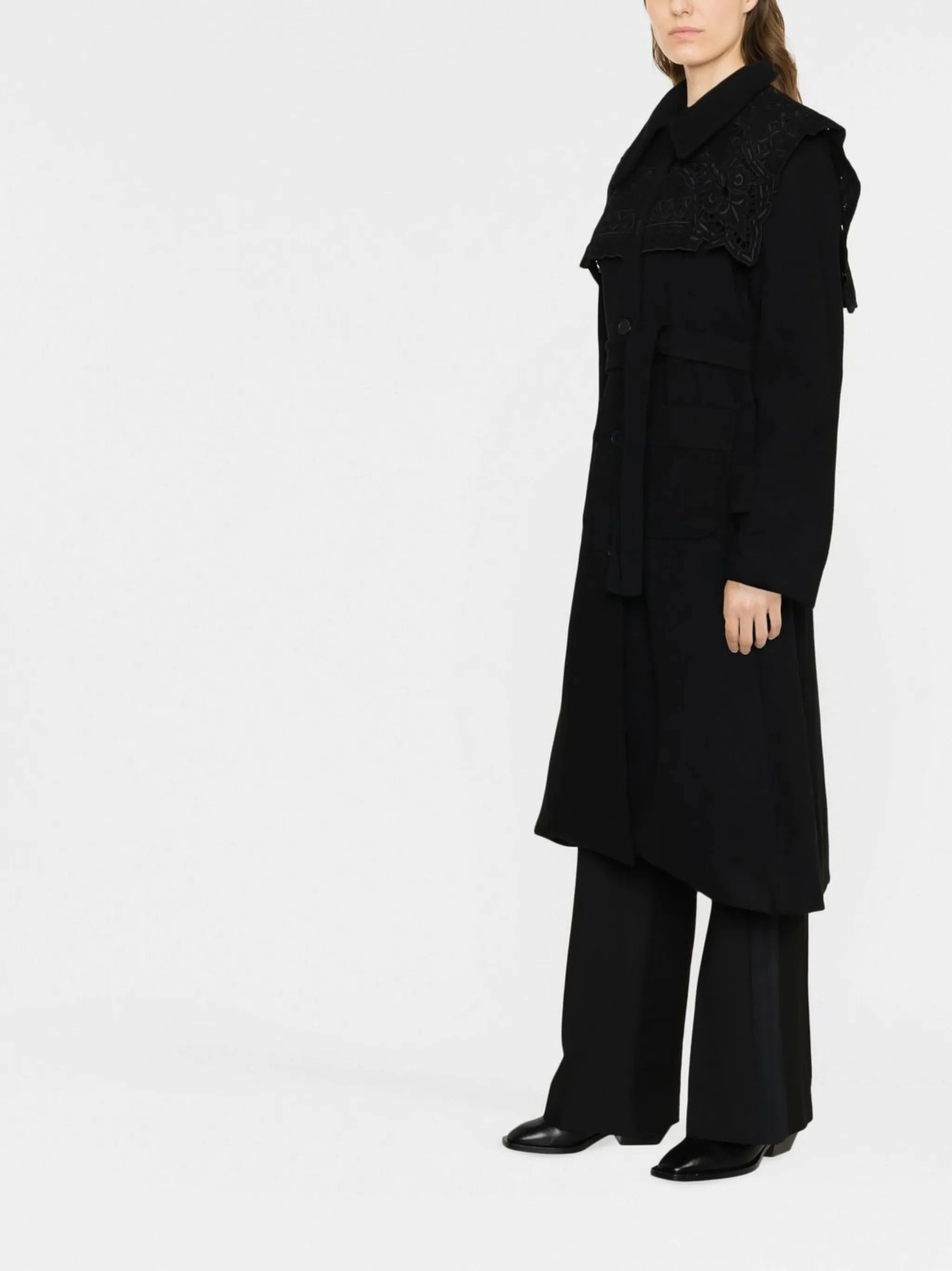 Coats Tall Sizes eyelet-detail single-breasted coat