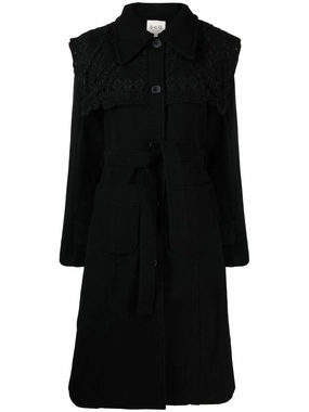 Inexpensive Faux Coats eyelet-detail single-breasted coat