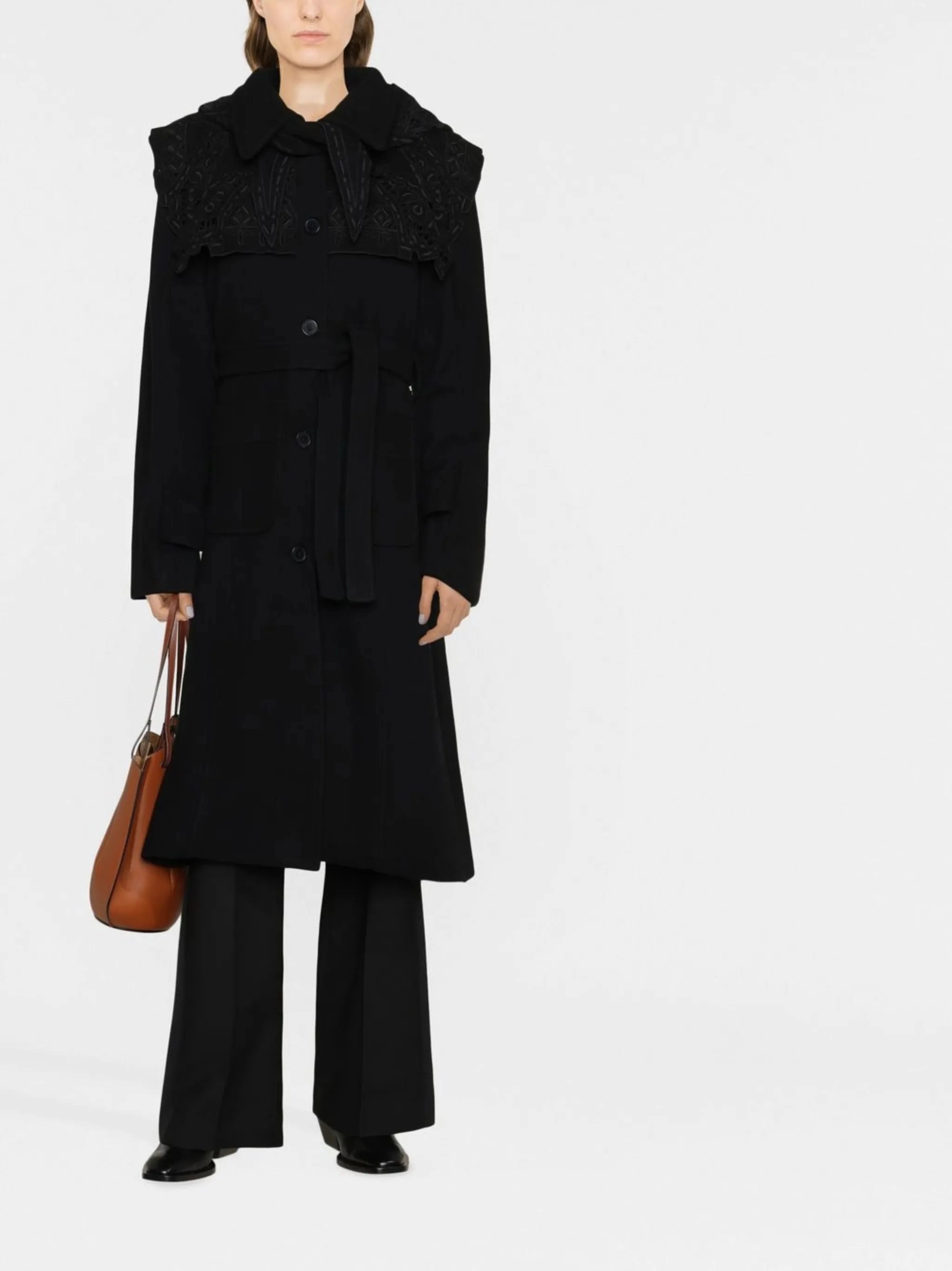 Nordstrom Winter Coats eyelet-detail single-breasted coat