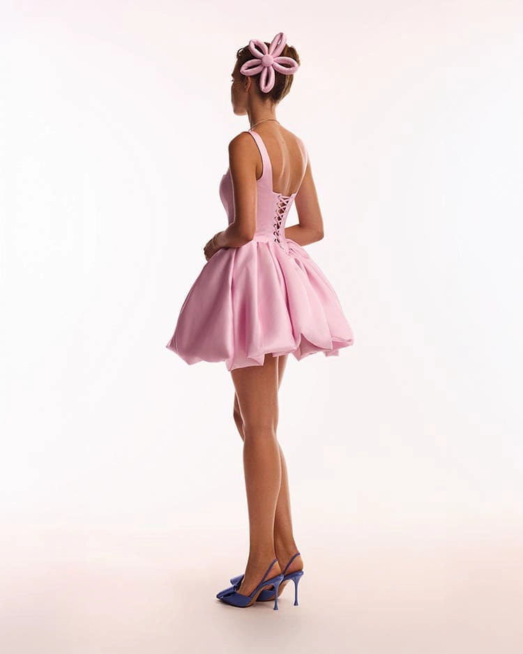 1990 Dress To Impress Adorable pink mini dress with puffy skirt, Glow-Up