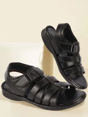 Men Black Multi Cross Strap Broad Feet Open Toe Casual Dress Sandals Sandals Dunns River Photos