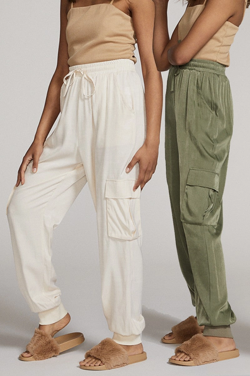 Textured satin cargo pants Cargo Pants Alternative
