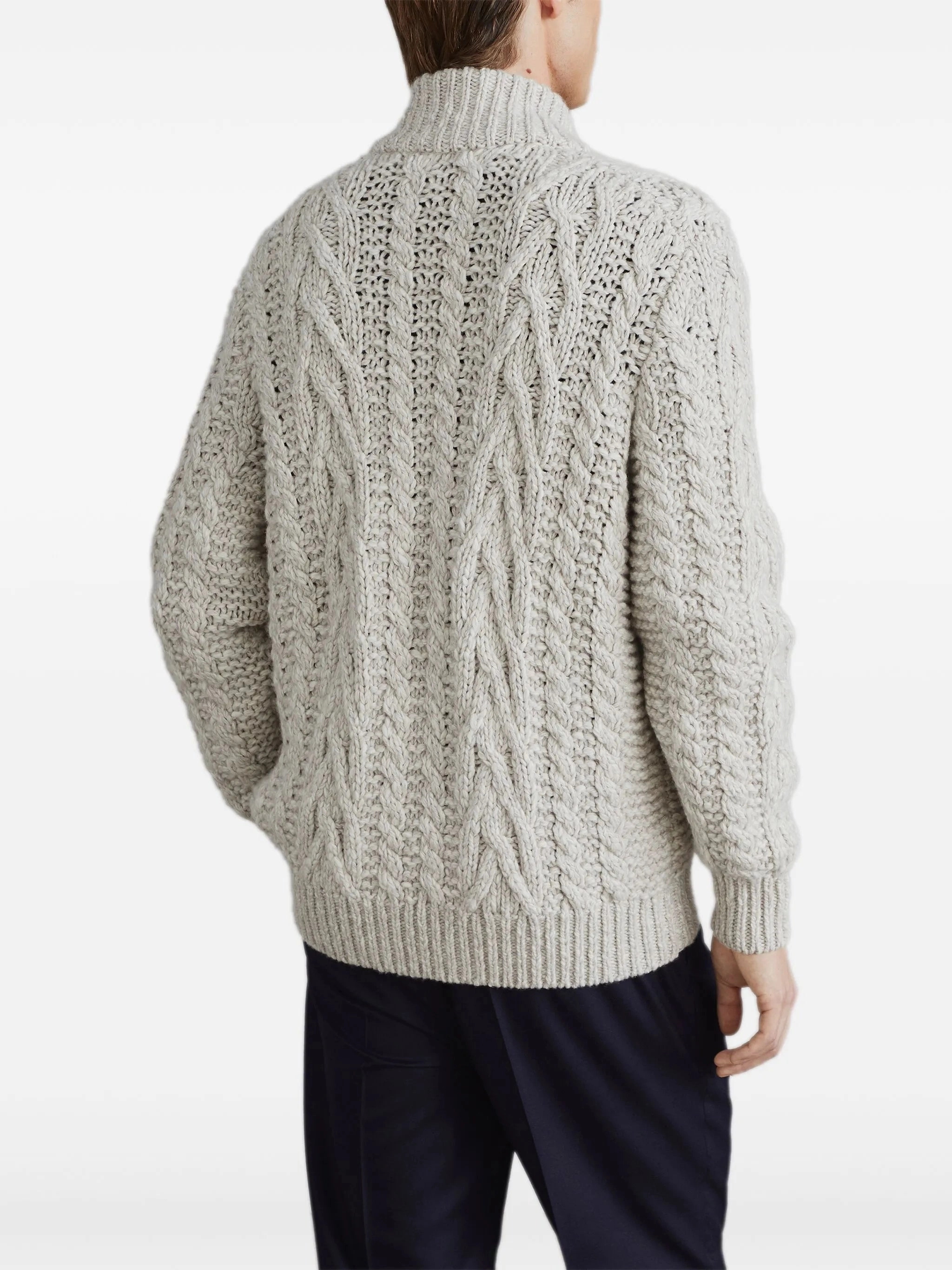 Chunky Knitwear Cardigans cable-knit zip-up cardigan