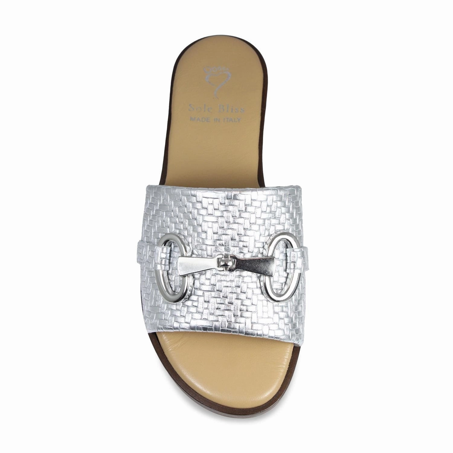 Big Feet In Flip Flops Bardot: Silver Weave Leather