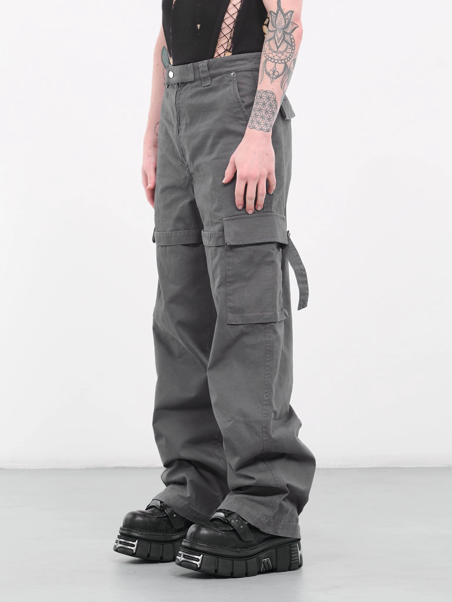 S Cargo Pants With Elastic Ankles Cargo Pants (CF009FAB0010700-SLATE-GREY)