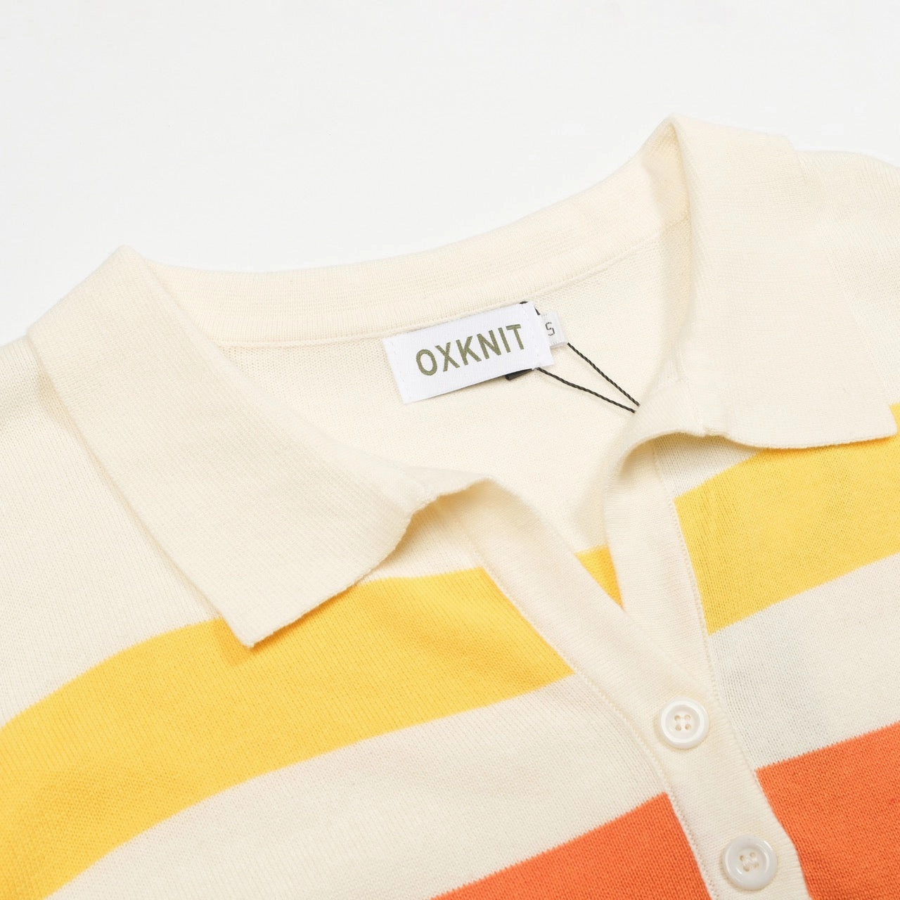 Knitwear Production Process Women's multicolor striped V-neck knitwear