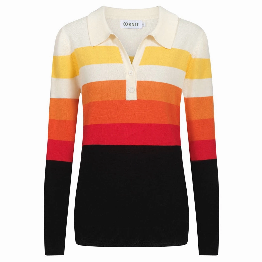 Monte Carlo Knitwear Women's multicolor striped V-neck knitwear