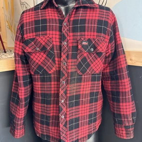 Dickies - Men's Button Insulated Jacket - MSRP $95: Black/Red-men-MD Best Chore Jackets