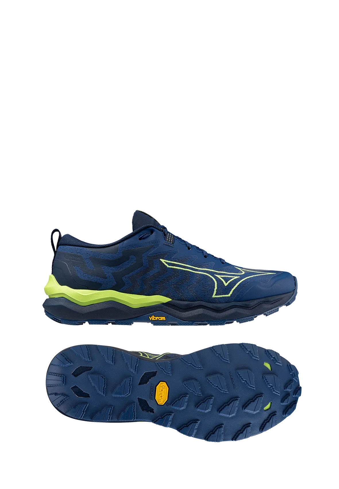 Top Trail Running Shoe Mizuno Wave Daichi 8 Mens - Peony/Sharp Green/Dress Blues