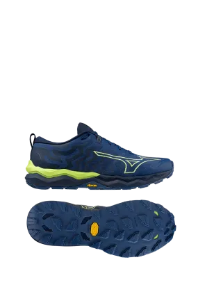 Mizuno Wave Daichi 8 Mens - Peony/Sharp Green/Dress Blues Best Shoes For Muddy Trails